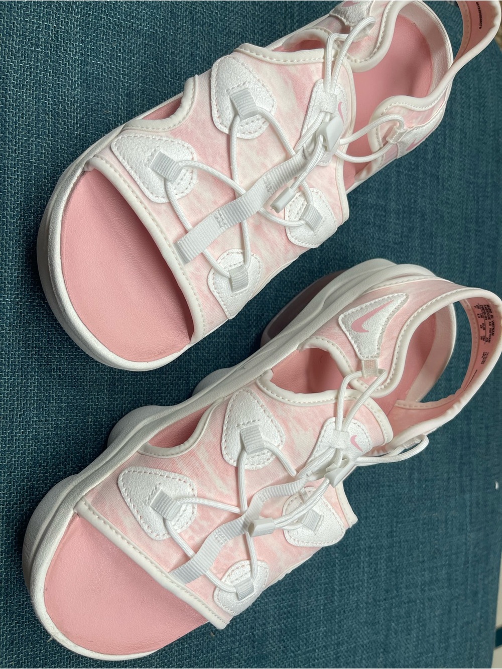 Nike Pink and White Open-Toe Sport Sandals